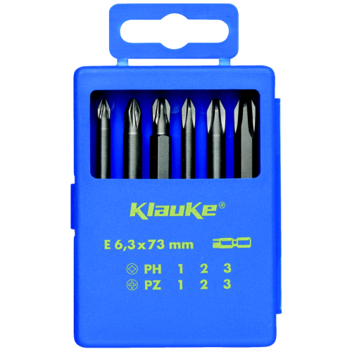 KL330 Комплект из 6-ти  отв. вставок (бит) L=73 мм KLAUKE