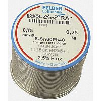 FLD-234978 Припой Felder Sn60Pb40 ISO-Core RA:2,5% 0.75мм 500г