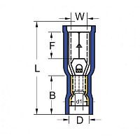 Изолированный коннектор 1,5-2,5 мм2, "мама", диам. 4мм, изол. ПВХ (синий) Safak BD-2040