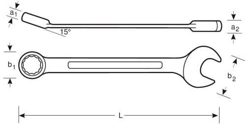 комбинированный ключ SB111M-12 BAHCO фото 2