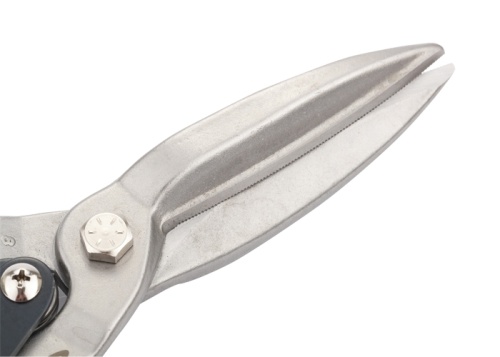 Ножницы по металлу "PIRANHA", 270мм, прямой проходной рез, сталь-СrMo, двухкомпонентные рукоятки GROSS 78329 фото 4