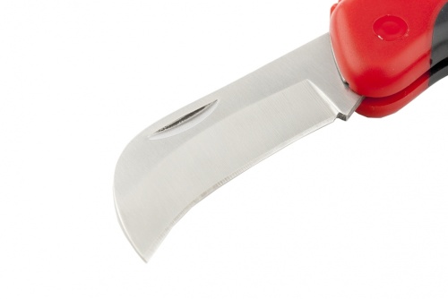 Нож электрика, складной, изогнутое лезвие, эргономичная двухкомпонентная рукоятка MATRIX 78986 фото 3