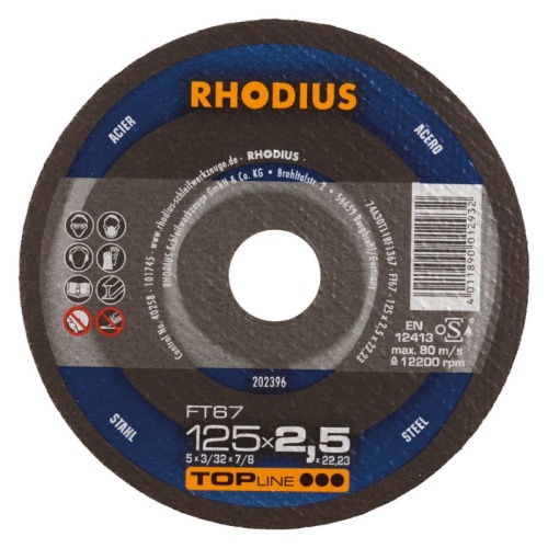 Диск отрезной по металлу RHODIUS FT67 202403