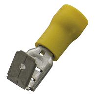 263413 Плоские штепсельные гильзы с отпайкой, нейлоновая изоляция 4,0-6,0 мм2 Пр 6,3х0,8 (желтый) (упак 100 шт) Haupa