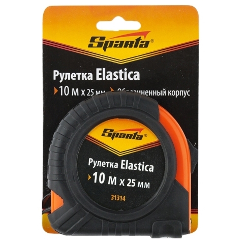 Рулетка Elastica, 10 м х 25 мм, обрезиненный корпус SPARTA 31314 фото 2 Рулетка Elastica, 10 м х 25 мм, обрезиненный корпус SPARTA 31314 фото 2