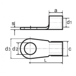 Наконечник по DIN46234 кольцевой из листовой меди 16мм2 под винт М12 Safak SFK-12-16I