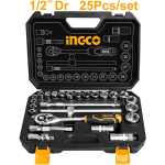 Набор головок 1/2" с трещоткой 25шт INGCO HKTS12251