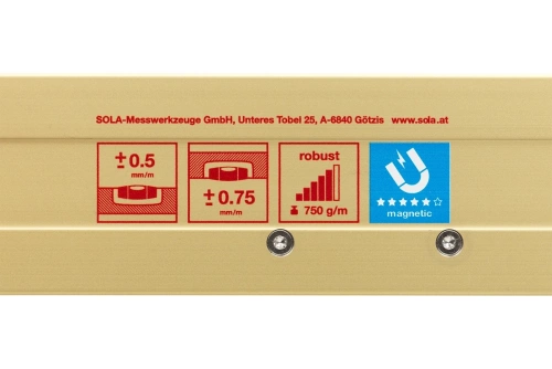 01821101 SOLA Уровень алюминевый магнитный AZM 80, L=80 см, 2 глазка, точн. 0,5мм/м фото 4 01821101 SOLA Уровень алюминевый магнитный AZM 80, L=80 см, 2 глазка, точн. 0,5мм/м фото 4