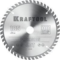 36952-185-20 KRAFTOOL  Precision, 185 x 20 мм, 48Т, пильный диск по дереву