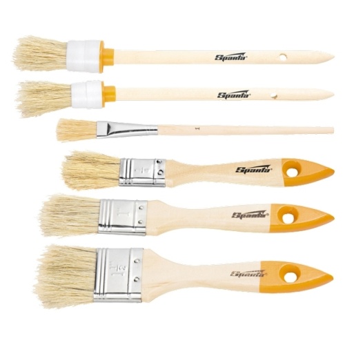 Набор кистей, 6 шт.(плоские 3/4", 1", 1/5"; круглые N1,N2, N4.) SPARTA 841145 Набор кистей, 6 шт.(плоские 3/4", 1", 1/5"; круглые N1,N2, N4.) SPARTA 841145