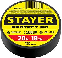 12292-D  STAYER Protect-20 черная изолента ПВХ, 20м х 19мм