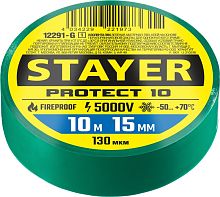 12291-G_z01  STAYER Protect-10 зеленая изолента ПВХ, 10м х 15мм