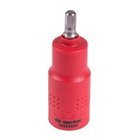 4025VE06 KING TONY Насадка (бита) торцевая диэлектрическая 1/2", HEX, 6 мм, L = 75 мм