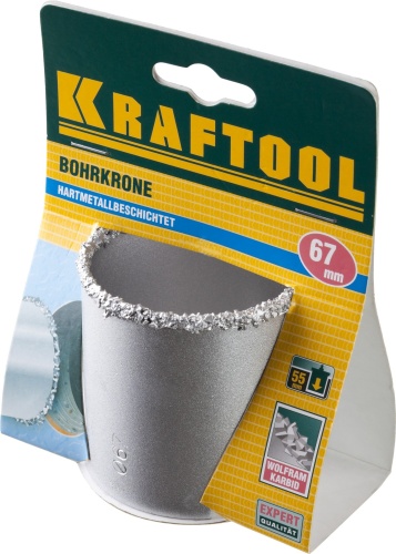 Кольцевая коронка с карбид-вольфрамовой крошкой KRAFTOOL EXPERT 33401-67_z01 фото 2 Кольцевая коронка с карбид-вольфрамовой крошкой KRAFTOOL EXPERT 33401-67_z01 фото 2