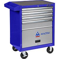 522-04581B МАСТАК  Тележка инструментальная, 4 полки и отсек, <ПРИМА>, синяя