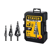 29661-4-30-H3 STAYER Pro-Max 3 шт, 4-30мм, винтовая спираль, набор сверл ступенчатых
