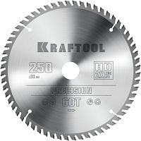 36952-250-30 KRAFTOOL  Precision, 250 х 30 мм, 60Т, пильный диск по дереву