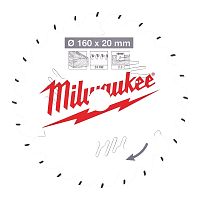 4932471290 MILWAUKEE  Пильный диск для циркулярной пилы по дереву 160x20x2,2x24 скошенные зубья (замена для 4932327743)