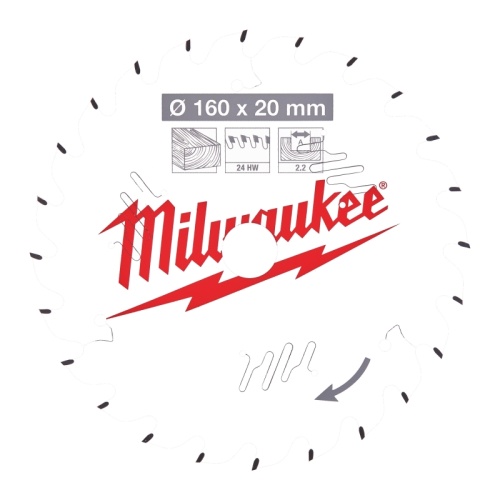 4932471290 MILWAUKEE Пильный диск для циркулярной пилы по дереву 160x20x2,2x24 скошенные зубья (замена для 4932327743) 4932471290 MILWAUKEE Пильный диск для циркулярной пилы по дереву 160x20x2,2x24 скошенные зубья (замена для 4932327743)