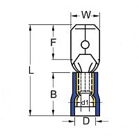 Разъем плоский изолированный ''папа'' 1,5-2,5 мм2, 6,35x0,8 мм, изол. ПВХ (синий) Safak FE-2638