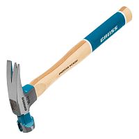 Молоток-гвоздодер,450 г, угол 75, магнит, обрезиненная рукоятка AMERICAN HICKORY GROSS