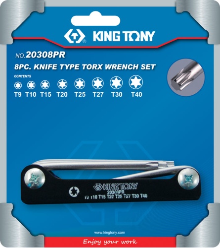 Набор Г-образных ключей TORX KING TONY 20308PR Набор Г-образных ключей TORX KING TONY 20308PR