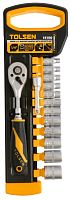 TT15150 TOLSEN Набор торцевых головок с трещоткой 1/4", 4-14 мм, 14 предметов