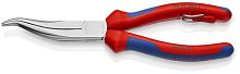 3835200T KNIPEX Плоскогубцы механика, плоскокруглые изогнутые губки, 200 мм, хром, 2-комп ручки, проушина для страховки