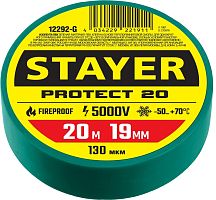 12292-G  STAYER Protect-20 зеленая изолента ПВХ, 20м х 19мм