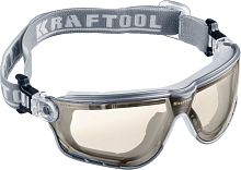 11009_z01 KRAFTOOL ASTRO Прозрачные, профессиональные защитные очки с резинкой, поликарбонатная монолинза, непрямая вентиляция