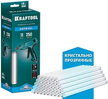 06846-40  KRAFTOOL Cristal кристально прозрачные клеевые стержни, d 11 x 250 мм (11-12 мм)  40 шт. 1 кг