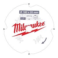 4932471293 MILWAUKEE  Пильный диск для циркулярной пилы по фиброцементу 160x20x2,2x4 зуб из поликристаллического алмаза