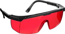 2-110457_z01 STAYER  OPTIMA Красные, очки защитные открытого типа, регулируемые по длине дужки.