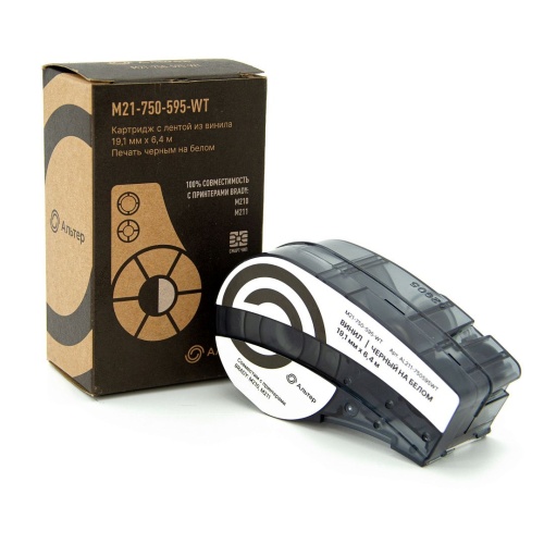 Картридж АЛЬТЕР M21-750-595-WT с лентой из винила AL211-750595WT фото 2 Картридж АЛЬТЕР M21-750-595-WT с лентой из винила AL211-750595WT фото 2
