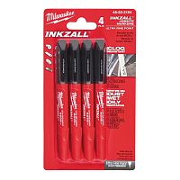 48223154 MILWAUKEE  Маркер INKZALL для стройплощадки ультра-тонкий (4шт)