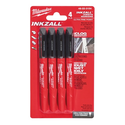 48223154 MILWAUKEE  Маркер INKZALL для стройплощадки ультра-тонкий (4шт)