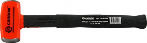 Кувалда с резиновой рукояткой и стальным сердечником, 1,8 кг CARBON CHICH18400 Кувалда с резиновой рукояткой и стальным сердечником, 1,8 кг CARBON CHICH18400