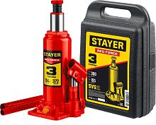 43160-3-K_z01  STAYER RED FORCE 3т 195-380мм домкрат бутылочный гидравлический в кейсе