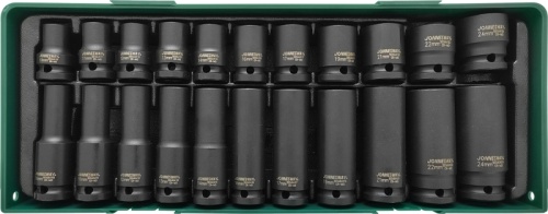 S03A4122SP Набор головок ударных 1/2"DR в ложементе, 10-24 мм, 22 предмета Jonnesway S03A4122SP Набор головок ударных 1/2"DR в ложементе, 10-24 мм, 22 предмета Jonnesway