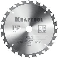 36950-185-20 KRAFTOOL  Fast, 185 х 20 мм, 24Т, пильный диск по дереву