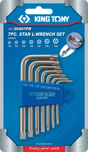 Набор Г-образных ключей TORX KING TONY 20407PR Набор Г-образных ключей TORX KING TONY 20407PR