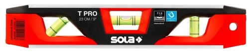 01430701 SOLA Уровень алюминиевый T Pro V-образный паз для труб, 2 глазка, точн. 1,00 мм/м фото 2