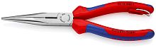 KN-2612200TBK KNIPEX  Длинногубцы с режущими кромками, 200 мм, фосфатированные, 2-комп ручки, проушина для страховки, BK
