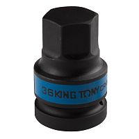 Насадка (бита) ударная торцевая 1", HEX, 36 мм, L = 80 мм KING TONY 801536M