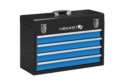 Ящик металлический инструментальный, 4 выдвежные секции HOEGERT HT7G075 Ящик металлический инструментальный, 4 выдвежные секции HOEGERT HT7G075