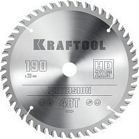36952-190-20 KRAFTOOL  Precision, 190 х 20 мм, 48Т, пильный диск по дереву