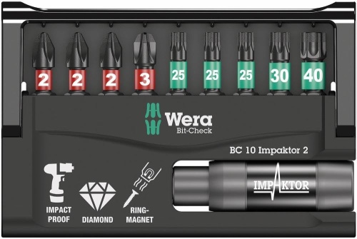 Набор ударных бит и битодержатель WERA Bit-Check 10 Impaktor 2 we-057682 фото 2 Набор ударных бит и битодержатель WERA Bit-Check 10 Impaktor 2 we-057682 фото 2