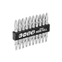 TT20361 TOLSEN Набор вставок (бит) торцевых 1/4", PH2 х 5,5х0,8 мм, 65 мм, двухсторонних, 10 предметов