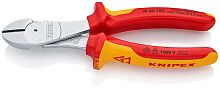 KN-7406180SB KNIPEX  Бокорезы особо мощные VDE, 180 мм, хром, 2-комп диэлектрические ручки, SB