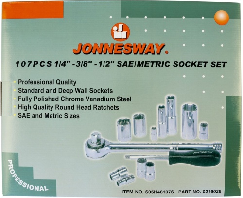 Набор инструмента универсальный Jonnesway S05H48107S фото 4 Набор инструмента универсальный Jonnesway S05H48107S фото 4